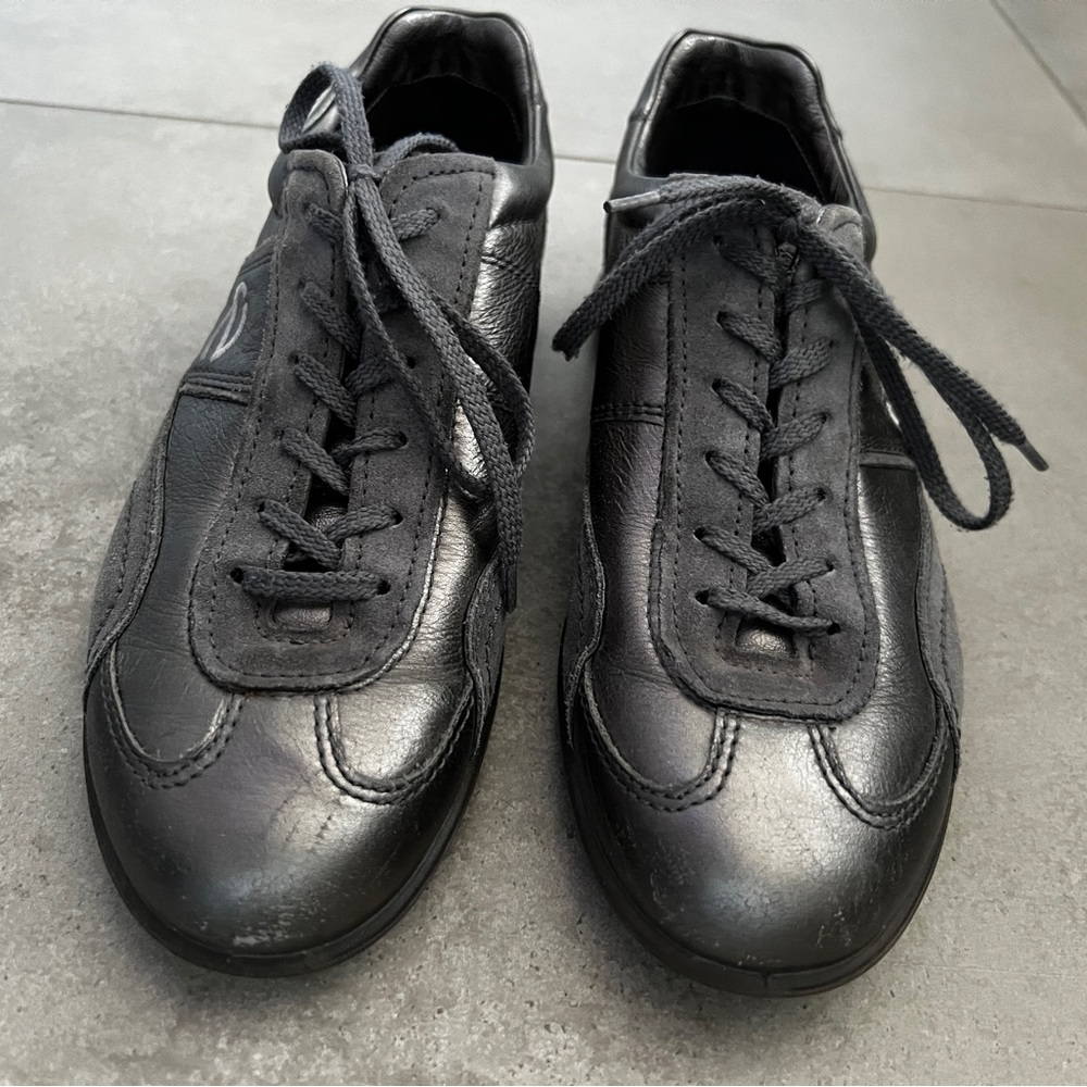 Ecco Silver Leather Sneakers